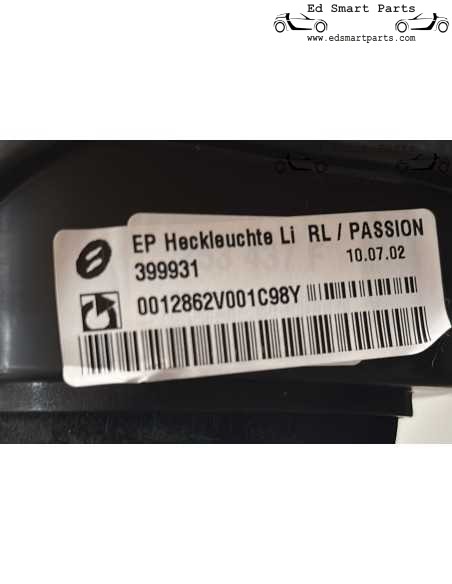 OEM Smart Part Q0012862V001C98Y00 Linke Rückleuchte (RHD) Nur für Fahrzeuge aus Großbritannien und Japan
