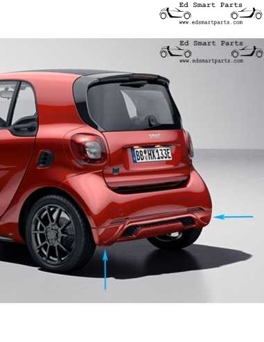Originele Smart FORTWO (453) Brabus Achterdiffuser - Gegrond A4538804102