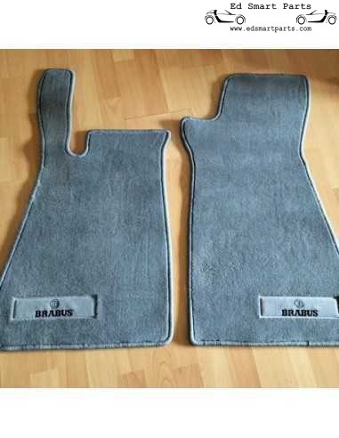 Jeu neuf de tapis de sol d'origine BRABUS en velours gris pour Smart Roadster (conduite à gauche)