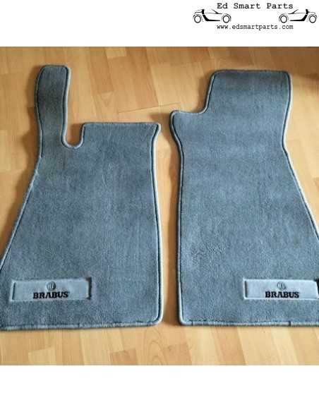 Jeu neuf de tapis de sol d'origine BRABUS en velours gris pour Smart Roadster (conduite à gauche)