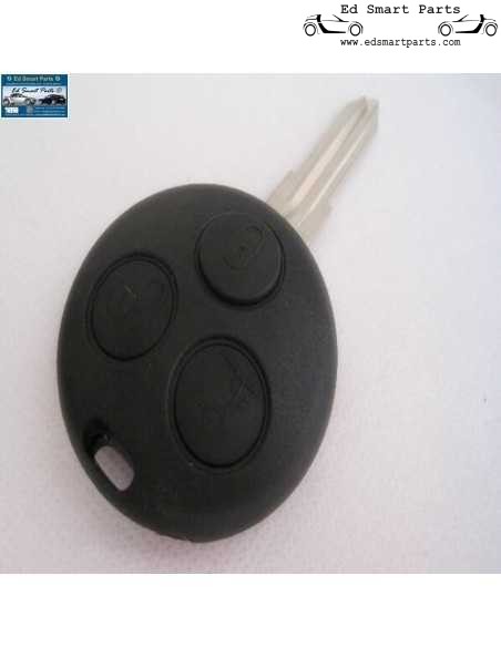 Portachiavi a tre pulsanti con elettronica e lama grezza per Smart Fortwo 450 e Roadster 452