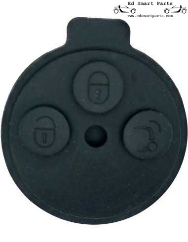 Estuche de repuesto para llave remota de 3 botones Smart ForTwo 451 con almohadilla de goma para botones