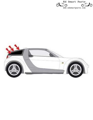 NIEUWE Smart Roadster Coupé Zij-achterruit rechts