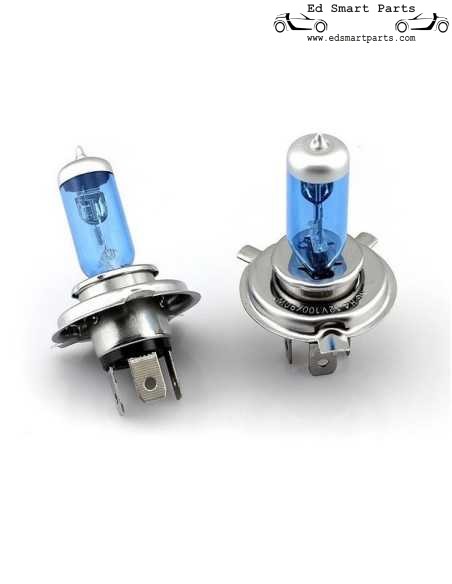 2 bombillas halógenas de xenón Dunlop H4, superbrillantes, luz blanca cálida, 12 V, 55 W