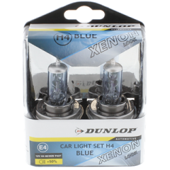 Lot de 2 ampoules halogènes au xénon Dunlop H4, super lumineuses, blanc chaud, 12 V, 55 W