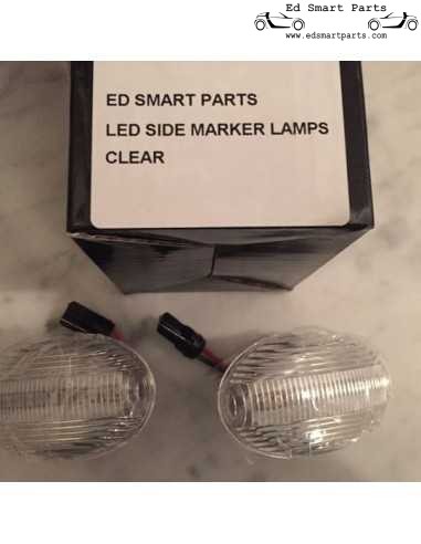 Nuova coppia di indicatori di direzione laterali a LED Smart Roadster 452 o ForTwo 450, lenti trasparenti o fumé, dinamici o