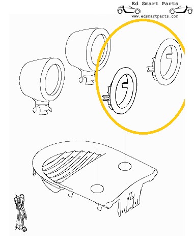 Bagues de finition pour tableau de bord Smart Roadster (paire) aspect carbone Brabus
