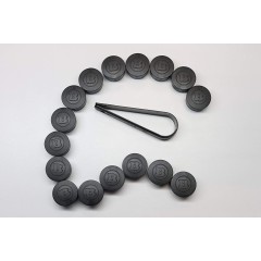 Brabus black wheel bolt covers set of 16 suitable for Smart fortwo and forfour 453 wheels
