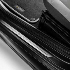 Original Smart FORTWO 451 Einstiegsleisten-Set, poliertes Silber