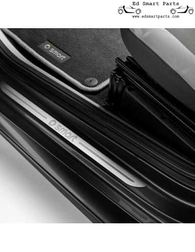 Originele Smart FORTWO 451 gepolijste zilveren kickplate-sierset