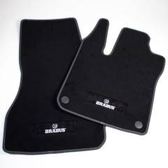 Alfombrillas de terciopelo originales Smart 453 FORTWO FORFOUR BRABUS con costura en color negro y plateado
