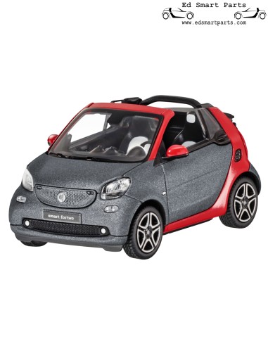 Coche modelo Norev Smart 453 Fortwo Cabrio A453 1:43 rojo/gris