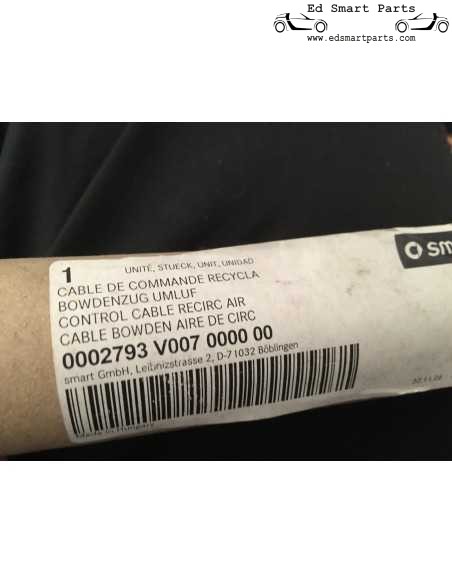 Nieuwe Smart Fortwo 450 bowdenkabel recirculatielucht LENGTE: 765 MM