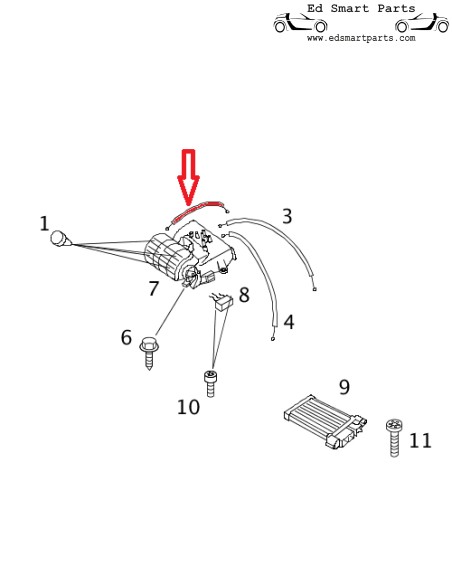 Novo Smart Fortwo 450 bowden cabo recirculação de ar COMPRIMENTO: 765 MM