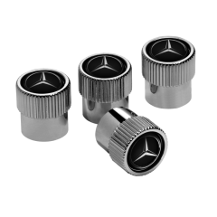 Lot de 4 bouchons de valve d'origine OEM Mercedes-Benz noirs