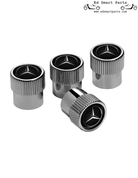 Lot de 4 bouchons de valve d'origine OEM Mercedes-Benz noirs