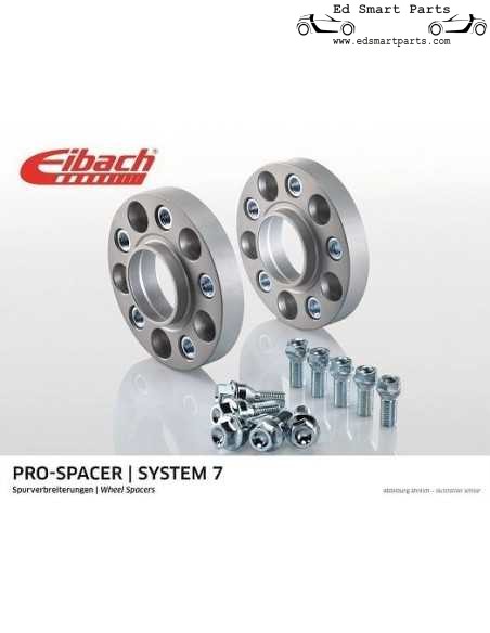 Espaçador de alargamento de trilho 25 mm para modelos Smart Roadster e ForTwo 50 mm por eixo