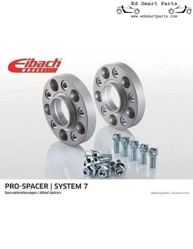 Separador de ensanchamiento de vía de 30 mm para modelos Smart Roadster y ForTwo de 60 mm por eje