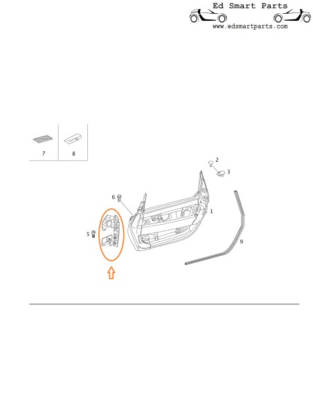 Nueva bisagra de puerta para Smart Roadster, lado derecho o izquierdo