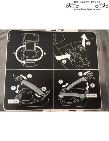 Pegatina de instrucciones para el almacenamiento de la barra del techo del smart roadster (coupé) 452