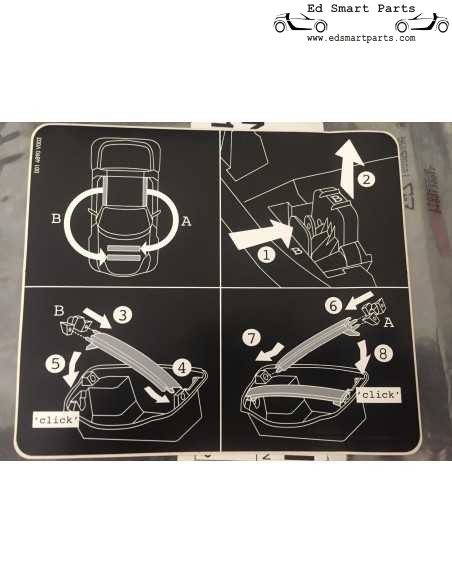 Instruction sticker roofbar storage smart roadster (coupe) 452
