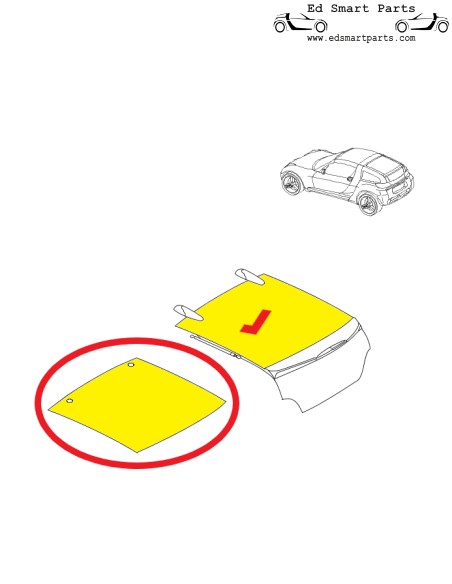 Smart Roadster Coupé achterruit bovenzijde OEM