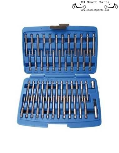 Set di punte lunghe per viti di sicurezza, argento/blu