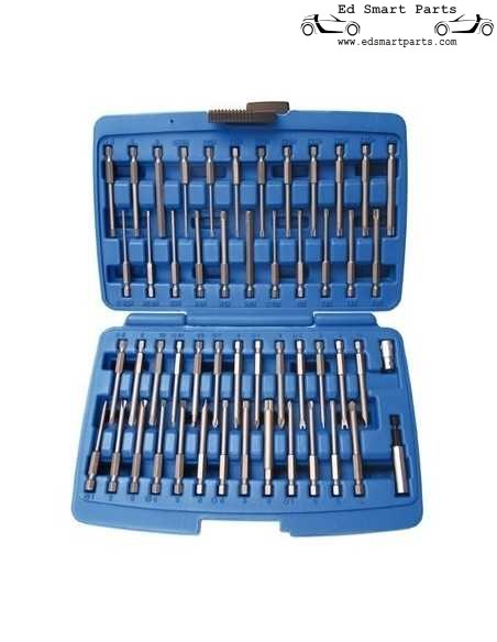 Set di punte lunghe per viti di sicurezza, argento/blu