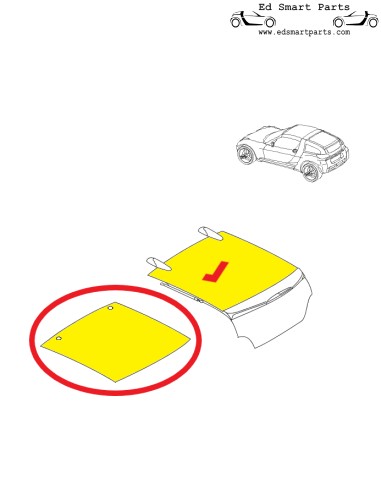 Smart Roadster coupe top rear window OEM,