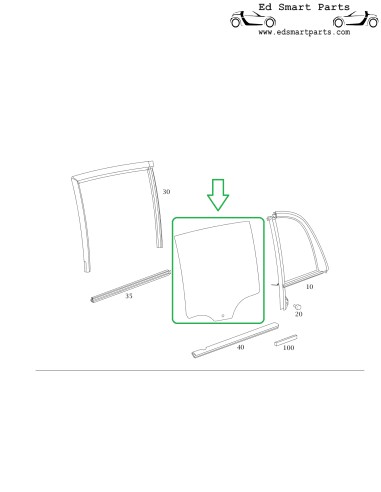 New Smart ForFour 454 Crank Window