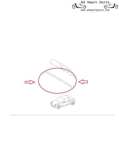 Profilo della striscia di protezione dalle intemperie del lunotto posteriore Smart Roadster Notch