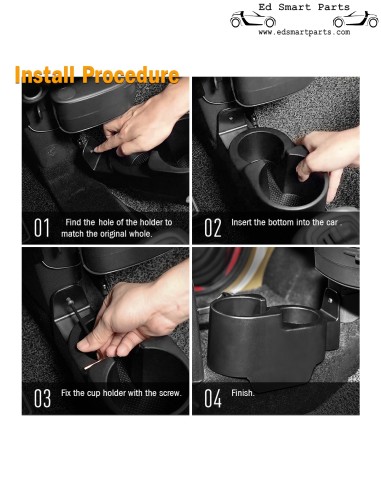 Porte-gobelets Smart Fortwo 451 plus profond - Gamme économique LHD et RHD
