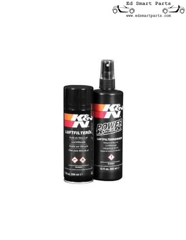 Kit de manutenção e recarga de filtro de ar K&N (limpador + óleo)