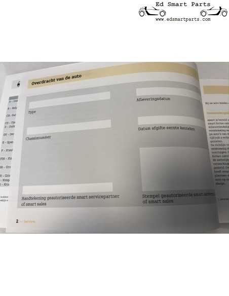 Smart Fortwo 451 PETROL / DIESEL MODELS Service Manual Maintenance Booklet