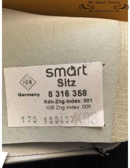 Nuovo cuscino del sedile Smart Roadster 452 Mikado Nero