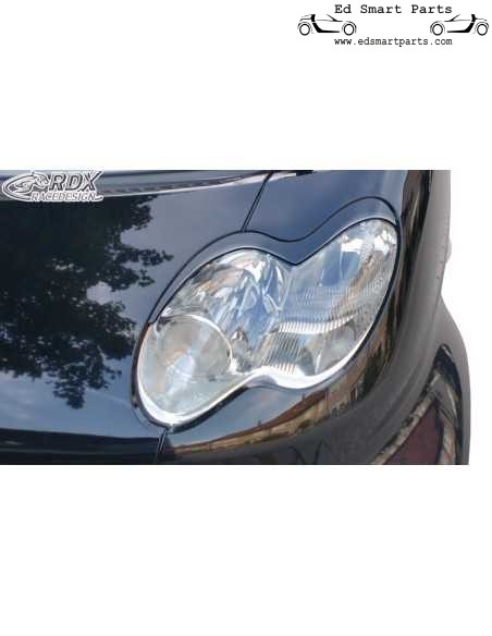 Capas de farol RDX Smart fortwo 450 Facelift 2003-2007 Mau-olhado