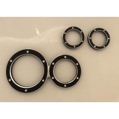 Aluminium Zierblenden Schwarz Tacho+Drehzahlmesser + Zusatzinstrumente Ringe für smart roadster 452
