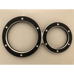 Aluminum trim covers Black speedometer+rev counter + additional instruments rings for smart Roadster 452 2