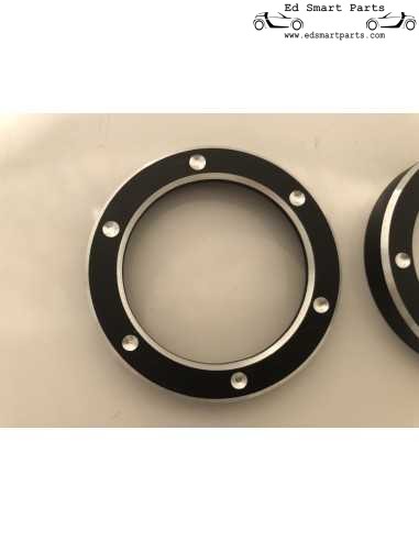 Capas de acabamento em alumínio Velocímetro preto + conta-rotações + anéis de instrumentos adicionais para smart Roadster 452