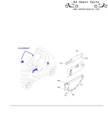 New Smart Crossblade Door Bar left or right OEM