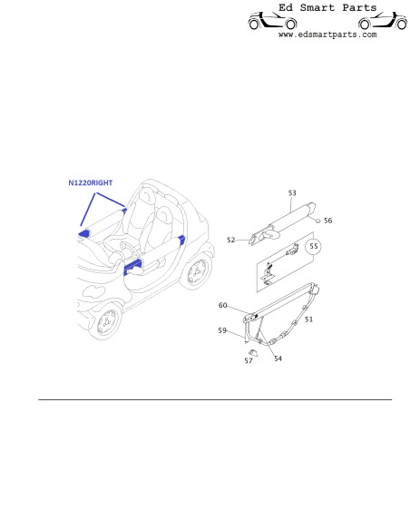 New Smart Crossblade Door Bar left or right OEM
