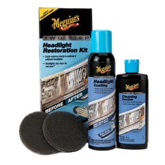 Kit de restauração de faróis Meguiars Perfect Clarity (limpador de 118 ml/revestimento de 118 ml/2 almofadas)
