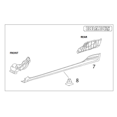 Section porteuse de jupe latérale Smart Roadster Brabus