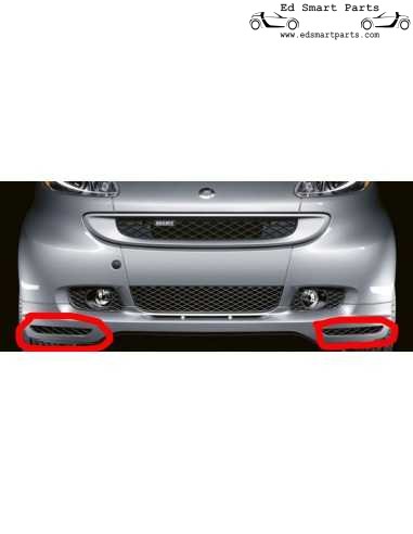 Rejilla de rejilla del alerón delantero Brabus para Smart ForTwo 451, izquierda o derecha