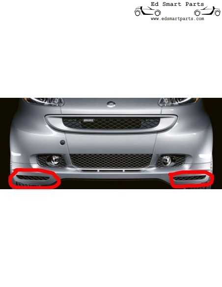 Rejilla de rejilla del alerón delantero Brabus para Smart ForTwo 451, izquierda o derecha