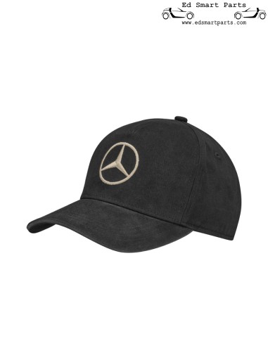 Boné feminino Mercedes logo bordado algodão preto