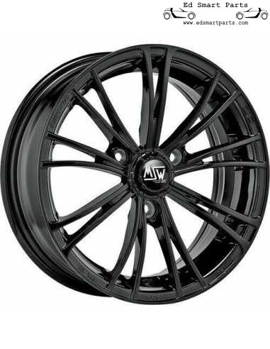 Rodas MSW X2 Preto Brilhante 15 Polegadas ET30 3x112 Conjunto completo para Smart Fortwo 451