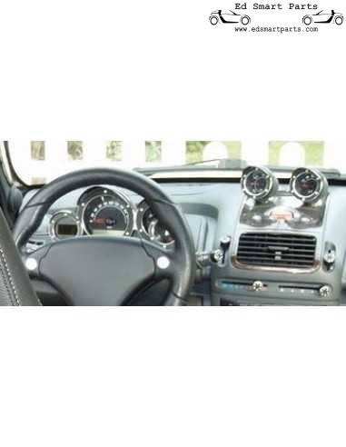 Aluminium sierlijsten Zwarte snelheidsmeter + toerenteller + extra instrumentenringen voor smart Roadster 452