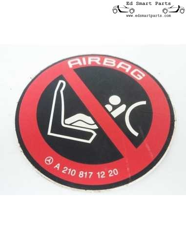 Etiqueta de advertência para assento de criança com airbag