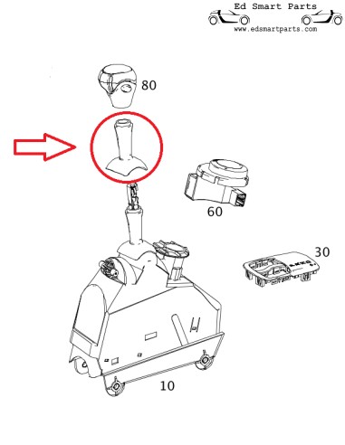 Levier de vitesse à collier coulissant Smart ForTwo 451 version USA/CANADA A4512620023CR4A